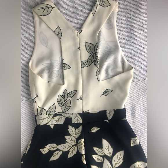 Zara Leaf Print Dress Black and White XS - Picture 6 of 8